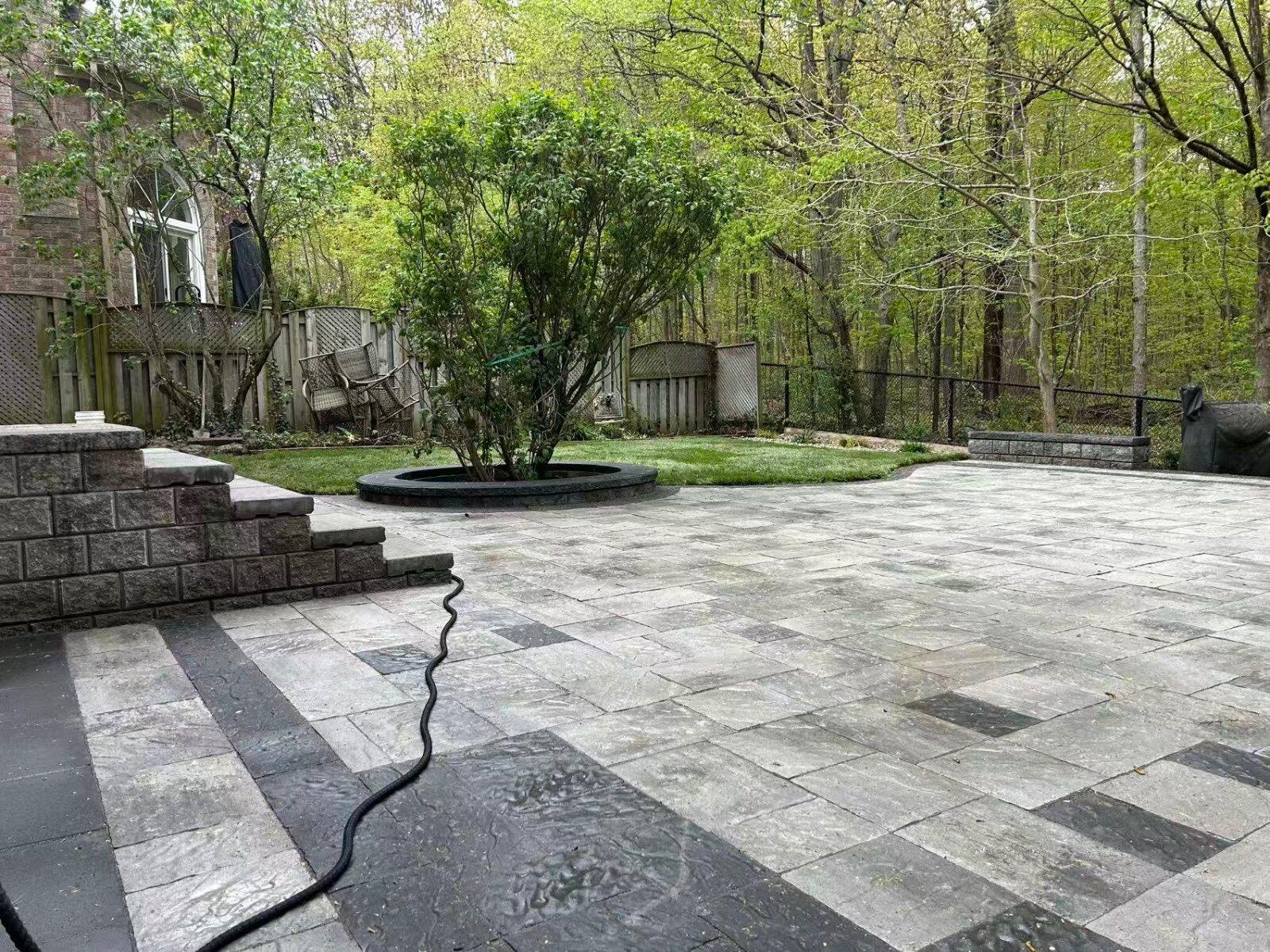 Steps & retaining walls work by 365 Landscape