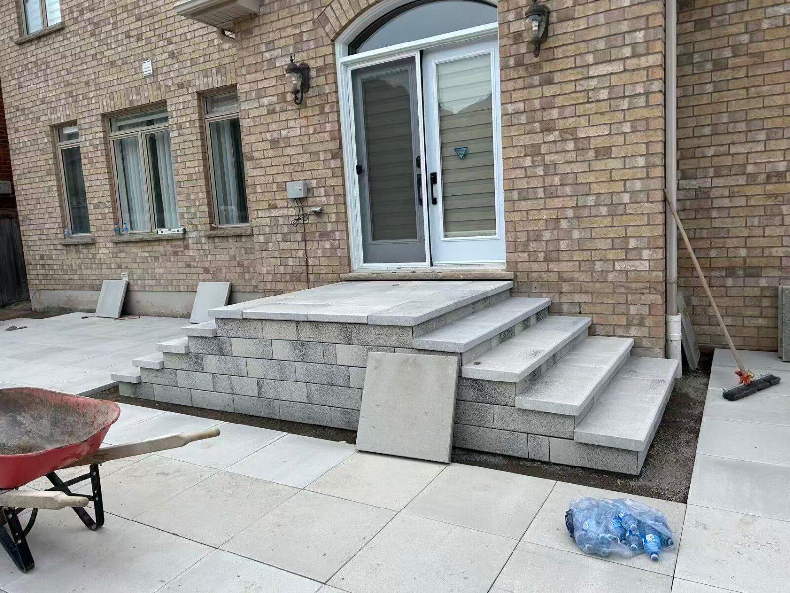 Steps & retaining walls work by 365 Landscape