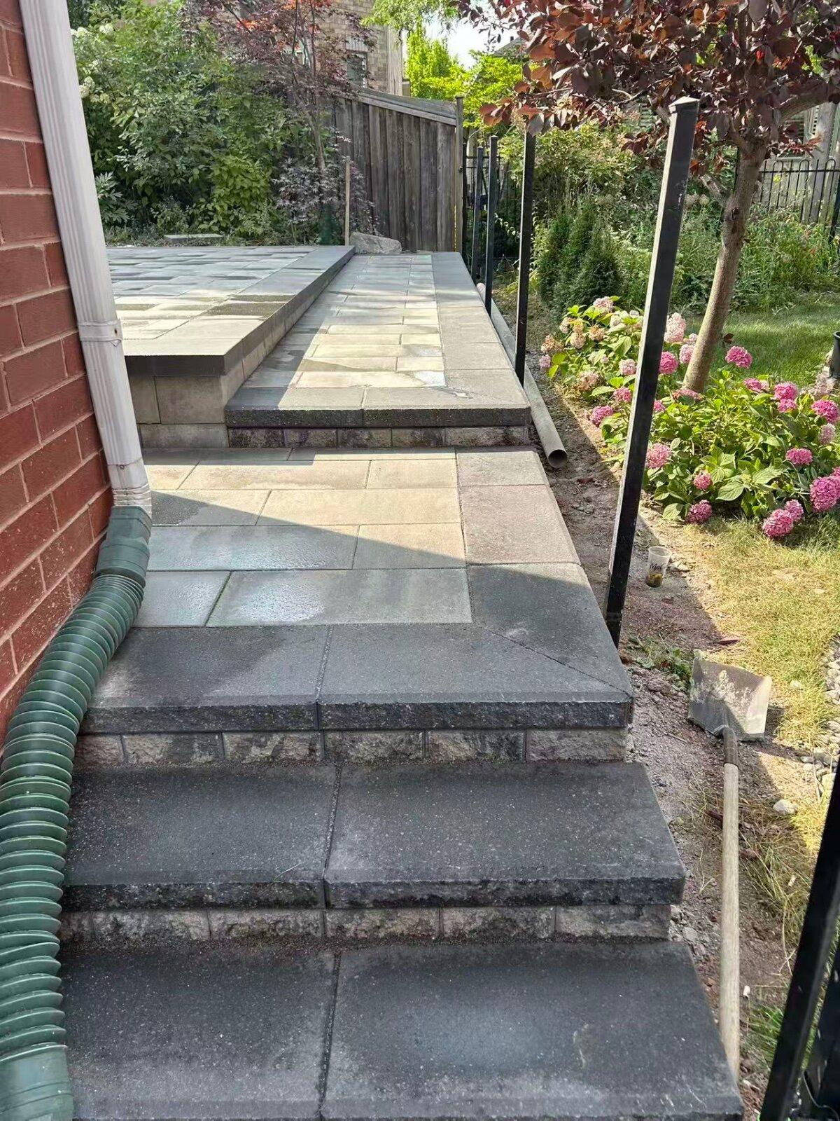 Steps & retaining walls work by 365 Landscape