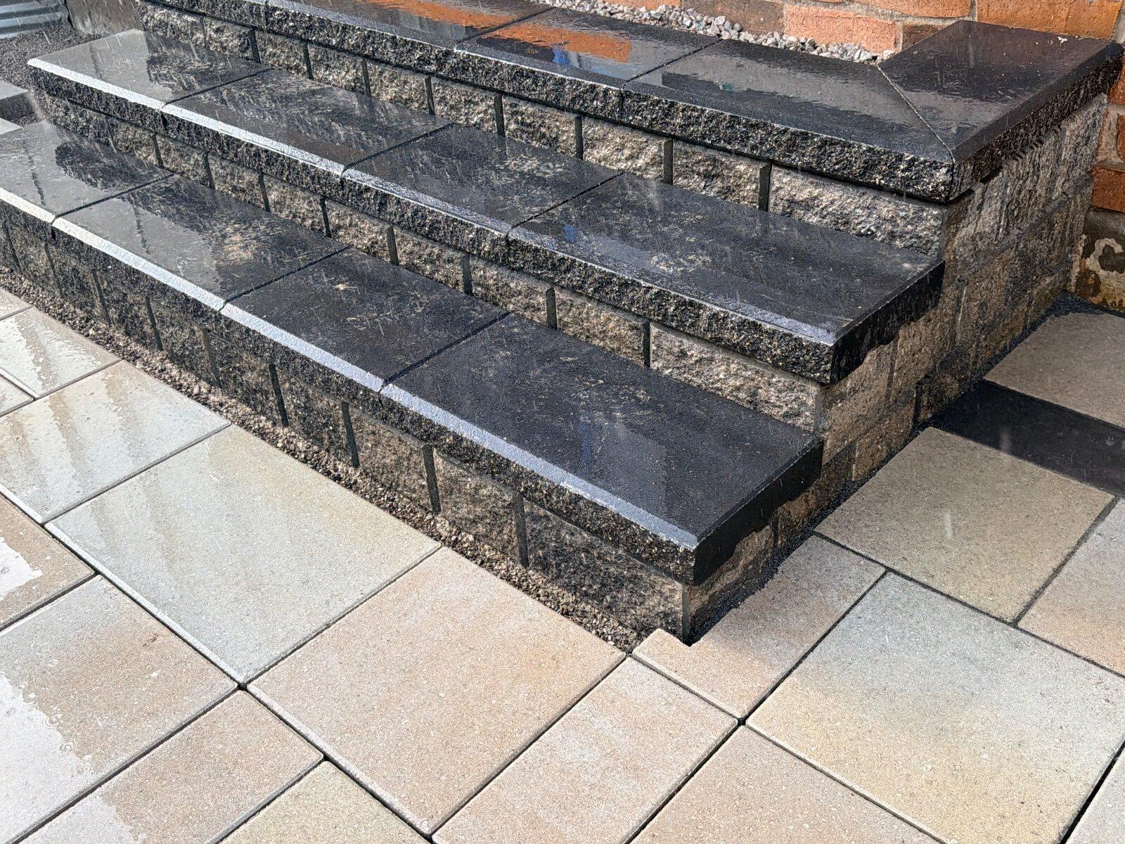 Steps & retaining walls work by 365 Landscape